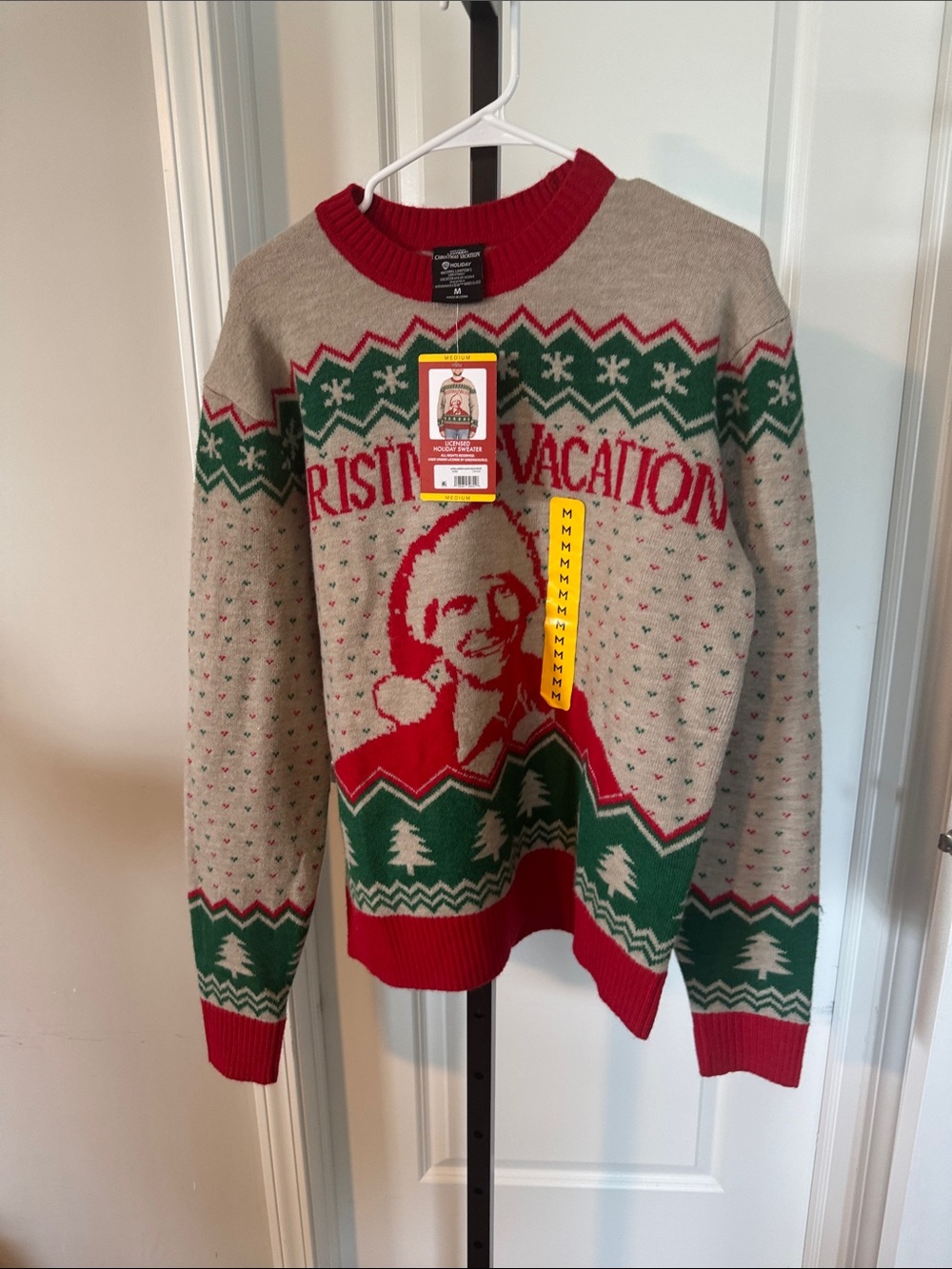 Classic Christmas Vacation Crewneck Sweater - Gray/Red/Green
